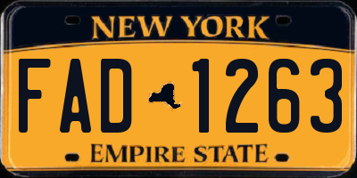 NY license plate FAD1263