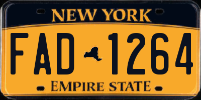 NY license plate FAD1264