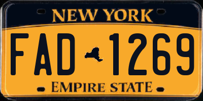 NY license plate FAD1269