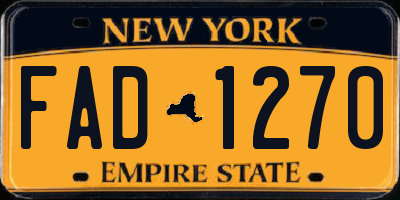 NY license plate FAD1270