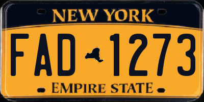 NY license plate FAD1273