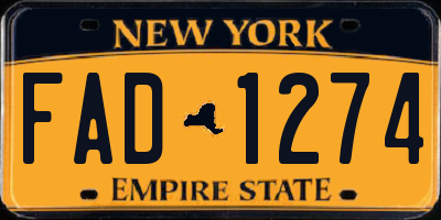 NY license plate FAD1274