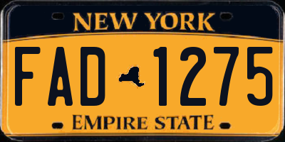 NY license plate FAD1275