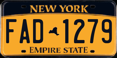 NY license plate FAD1279