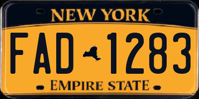 NY license plate FAD1283