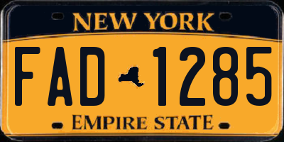 NY license plate FAD1285