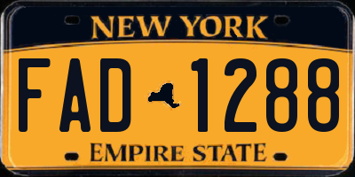 NY license plate FAD1288