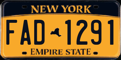NY license plate FAD1291
