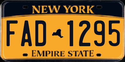 NY license plate FAD1295