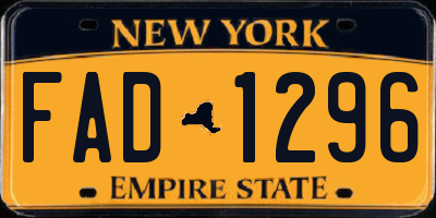 NY license plate FAD1296