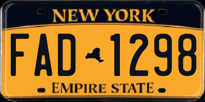 NY license plate FAD1298