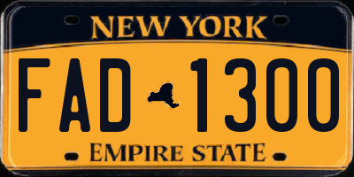 NY license plate FAD1300