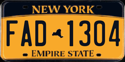 NY license plate FAD1304