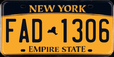 NY license plate FAD1306