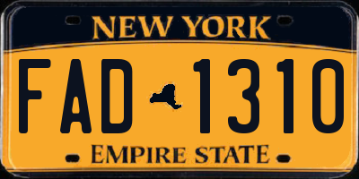 NY license plate FAD1310