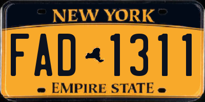 NY license plate FAD1311