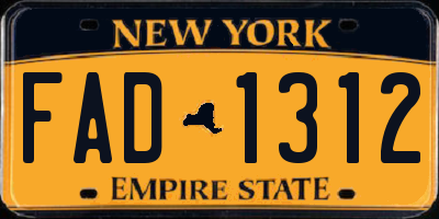 NY license plate FAD1312