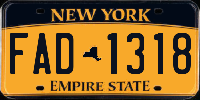 NY license plate FAD1318