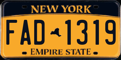 NY license plate FAD1319