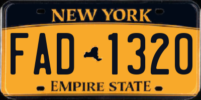 NY license plate FAD1320