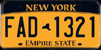 NY license plate FAD1321