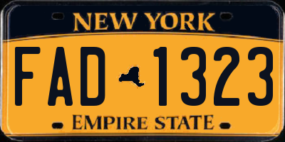 NY license plate FAD1323