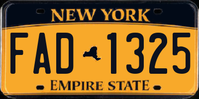 NY license plate FAD1325