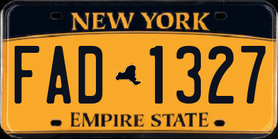 NY license plate FAD1327