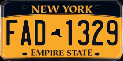 NY license plate FAD1329