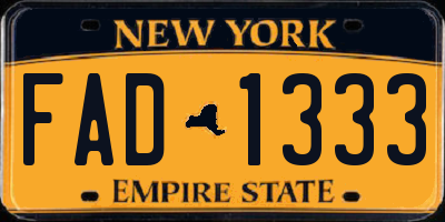 NY license plate FAD1333