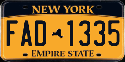 NY license plate FAD1335