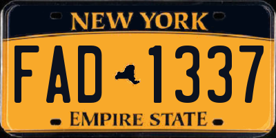 NY license plate FAD1337