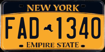 NY license plate FAD1340