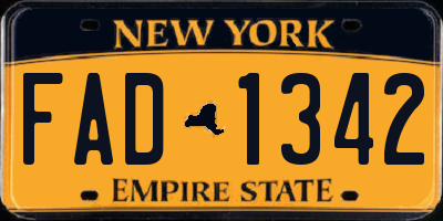 NY license plate FAD1342