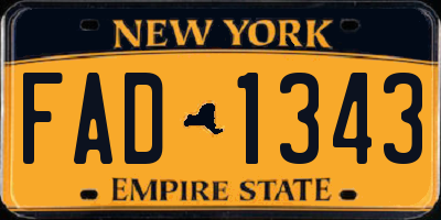 NY license plate FAD1343