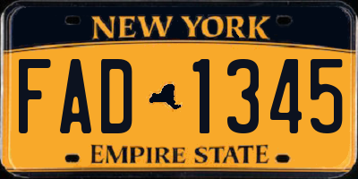 NY license plate FAD1345