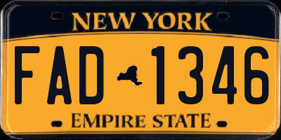 NY license plate FAD1346