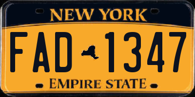 NY license plate FAD1347