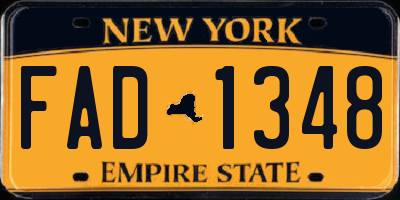 NY license plate FAD1348