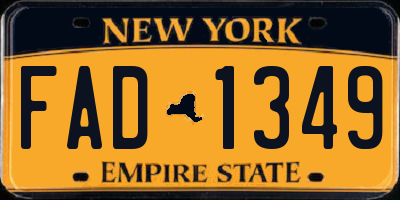 NY license plate FAD1349