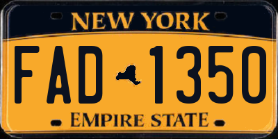 NY license plate FAD1350