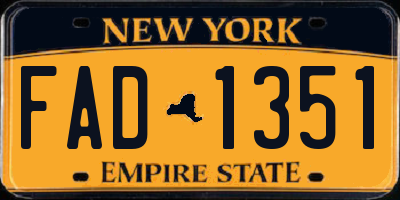 NY license plate FAD1351