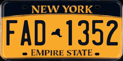 NY license plate FAD1352