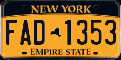 NY license plate FAD1353