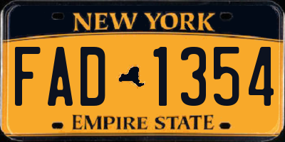 NY license plate FAD1354