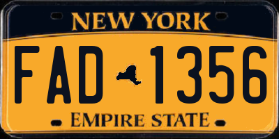 NY license plate FAD1356