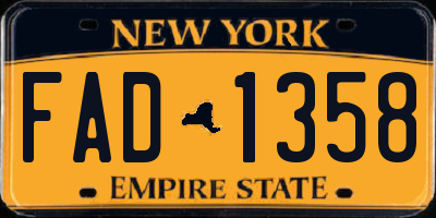 NY license plate FAD1358