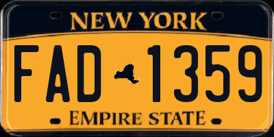 NY license plate FAD1359