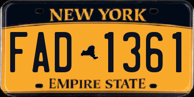 NY license plate FAD1361