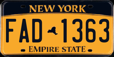 NY license plate FAD1363